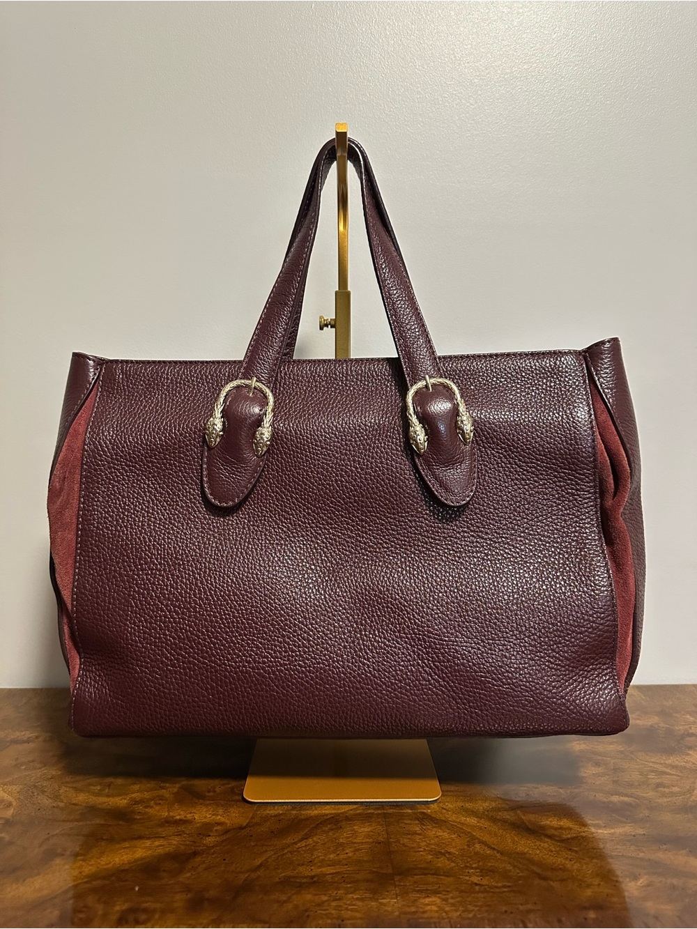 Women's Burgundy Leather Tote Bag